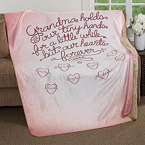 Grandchildren Fill Our Hearts Personalized 50x60 Sherpa Blanket - 16692-S