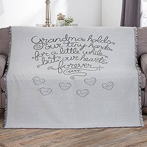 Grandchildren Fill Our Hearts Personalized 56x60 Woven Throw - 16692-A