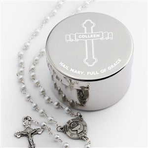 Full of Grace Personalized Rosary Keepsake Box - 16696