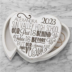 Graduation Memories Engraved White Wood Jewelry Box - 16715-W