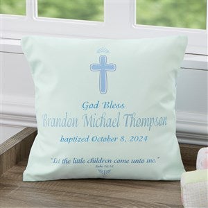 Baptism Day Personalized 14-inch Velvet Keepsake Pillow - 1672-SV