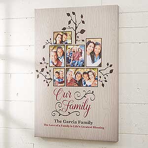 Photo Family Tree 16x24 Personalized Canvas Print - 16727-M