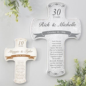 Personalized Romantic Cross - Anniversary Blessings - 16736 Personalized Romantic Cross - Anniversary Blessings - 16736