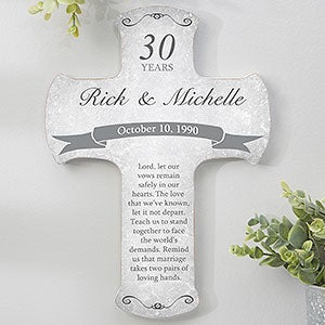 Anniversary Blessings Personalized Cross - 8x12 - 16736