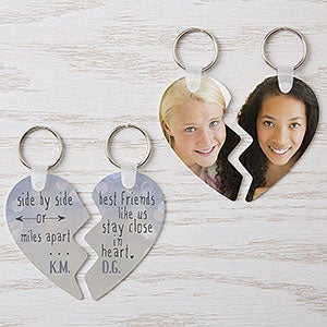 Best Friends Personalized Break Apart Heart Keychains - 16750