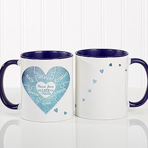 Blue Personalized Coffee Mugs - We Love You To Pieces - 16762-BL