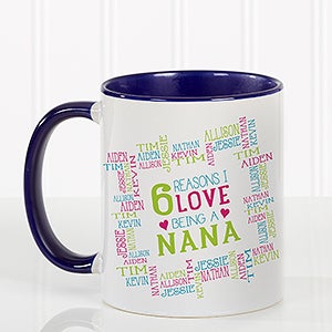Ladies Personalized Coffee Mugs - Reasons Why - Blue - 16763-BL
