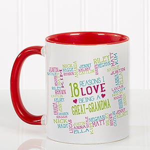 Personalized Womens Red Coffee Mugs - Reasons Why - 16763-R