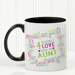 Personalized Black Coffee Mugs for Her - Reasons Why - 16763-B