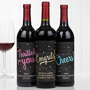Congratulations Personalized Wine Bottle Label - 16773-T