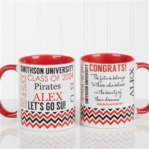 Personalized Graduation Coffee Mug - School Memories - Red Handle - 16775-R