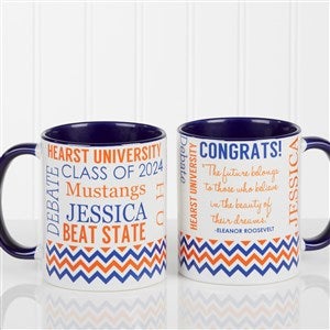 Personalized Graduation Coffee Mug - School Memories - Blue Handle - 16775-BL