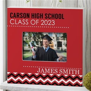 School Memories Personalized Graduation Chevron 4x6 Box Frame - Horizontal - 16776-BH