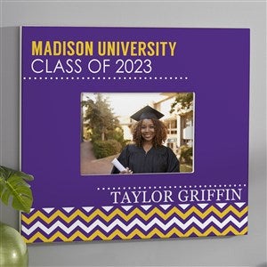 School Memories Personalized Graduation Chevron 5x7 Wall Frame - Horizontal - 16776-WH
