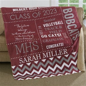 School Memories Personalized Graduation 60x80 Sherpa Blanket - 16782-SL