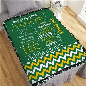 School Memories Personalized Graduation 50x60 Tie Blanket - 16782-T