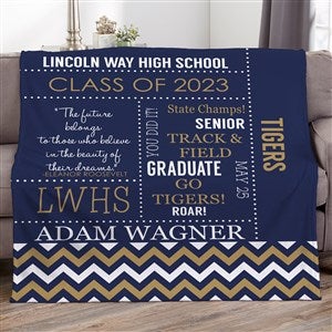 School Memories Personalized Graduation 50x60 Lightweight Fleece Blanket - 16782-LF