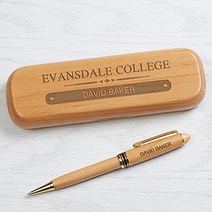 Collegiate Personalized Alderwood Pen Set - 16799