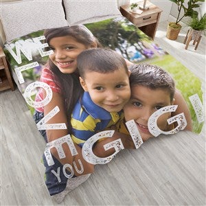 Loving Her Personalized 90x90 Plush Queen Fleece Photo Blanket - 16803-QU