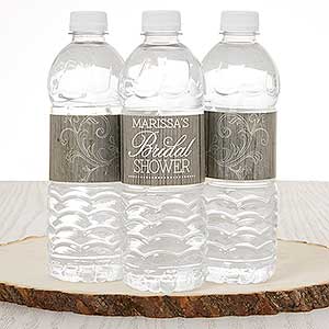 Rustic Bridal Shower Personalized Water Bottle Labels - 16835