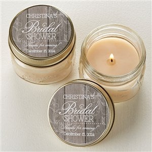 Rustic Bridal Shower Personalized Mason Jar Candle Favors - 16841