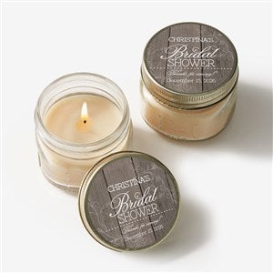 Rustic Bridal Shower Personalized Mason Jar Candle Favors - 16841
