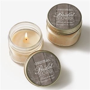Rustic Bridal Shower Personalized Mason Jar Candle Favors - 16841