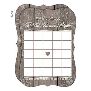 Rustic Bridal Shower Personalized Bingo Cards - 16842