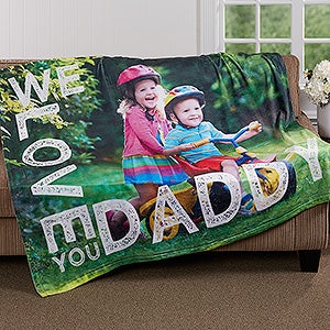 Loving Him Personalized 60x80 Plush Fleece Photo Blanket - 16863-L