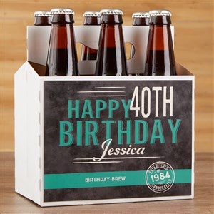 Personalized Birthday Beer Bottle Carrier - Vintage Age - 16872-C