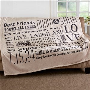 Personalized Fleece Blanket 60x80 - Romantic - 16882-L