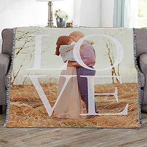 LOVE Personalized 56x60 Woven Photo Throw Blanket - 16883-A
