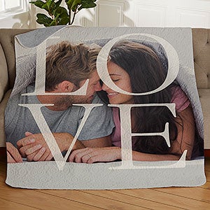 LOVE Personalized Photo 50x60 Quilted Blanket - 16883-Q