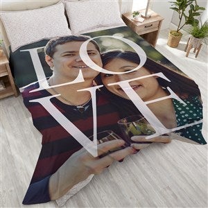 LOVE Personalized 90x108 Plush King Fleece Photo Blanket - 16883-K