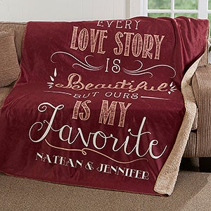 Love Story Personalized 60x80 Sherpa Blanket - 16911-SL