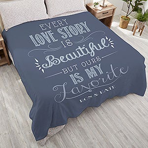 Love Story Personalized 90x90 Plush Queen Fleece Blanket - 16911-QU