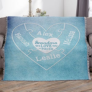 We Love You To Pieces Personalized 56x60 Woven Throw - 16912-A