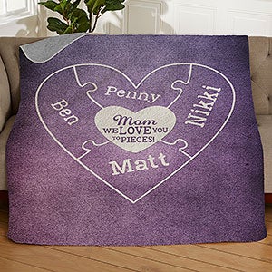 We Love You To Pieces Personalized 50x60 Quilted Blanket - 16912-Q