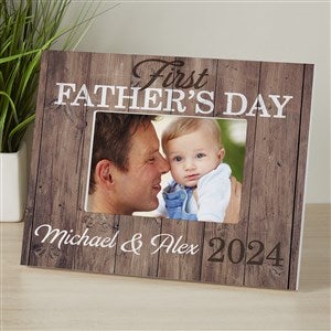 First Fathers Day Personalized Rustic Frame - 4x6 Tabletop - 16917
