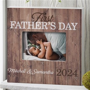 First Fathers Day Personalized Rustic Frame - 4x6 Box - 16917-B