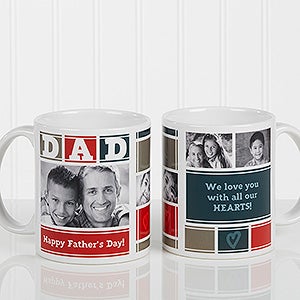 DAD Photo Collage Personalized Coffee Mug 11 oz.- White - 16920-W