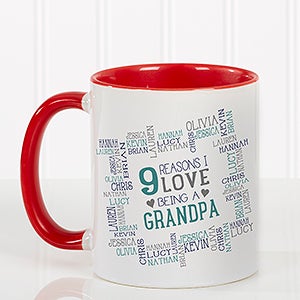 Red Personalized Mens Coffee Mugs - Reasons Why - 16921-R