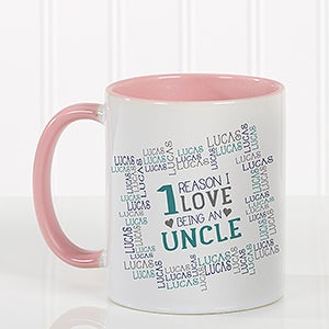 Personalized Mens Coffee Mugs - Reasons Why - Pink - 16921-P