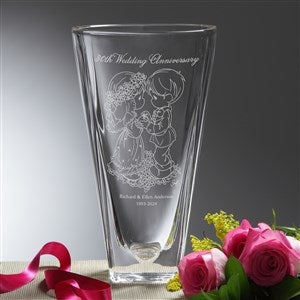 Precious Moments® Happy Couple Etched Crystal Vase - 16922