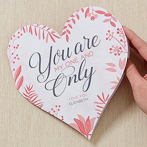 My One & Only Personalized Heart Greeting Card - 16941