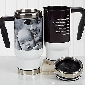 Photo Sentiments For Him Personalized 14 oz. Commuter Travel Mug - 16973