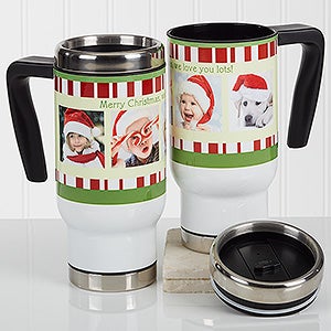 Christmas Photo Message Personalized 14 oz. Commuter Travel Mug - 16976