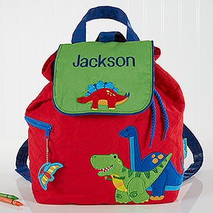 Red Dino Embroidered Kids Backpack - 17027