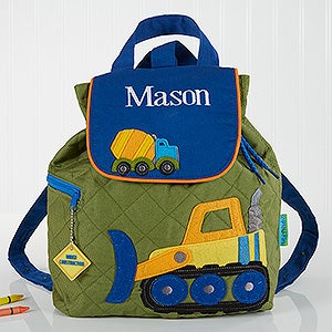 Construction Embroidered Kids Backpack - 17032