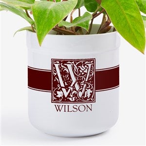 Floral Monogram Personalized Outdoor Flower Pot - 17064